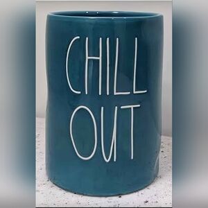 Rae Dunn Blue 'CHILL OUT' Candle